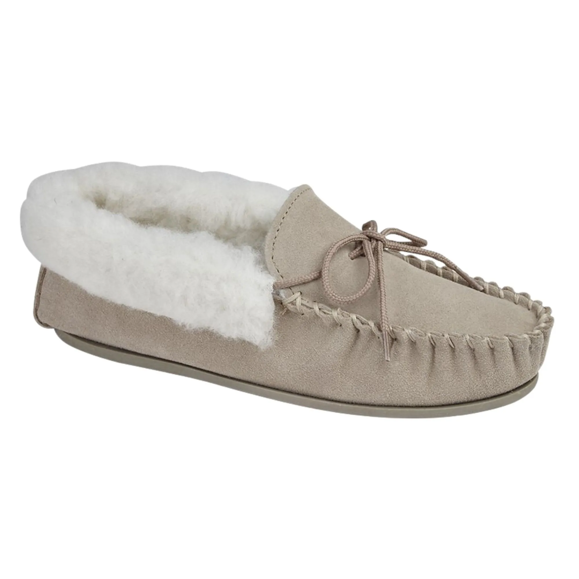 Womens Emily Suede Moccasin Slippers