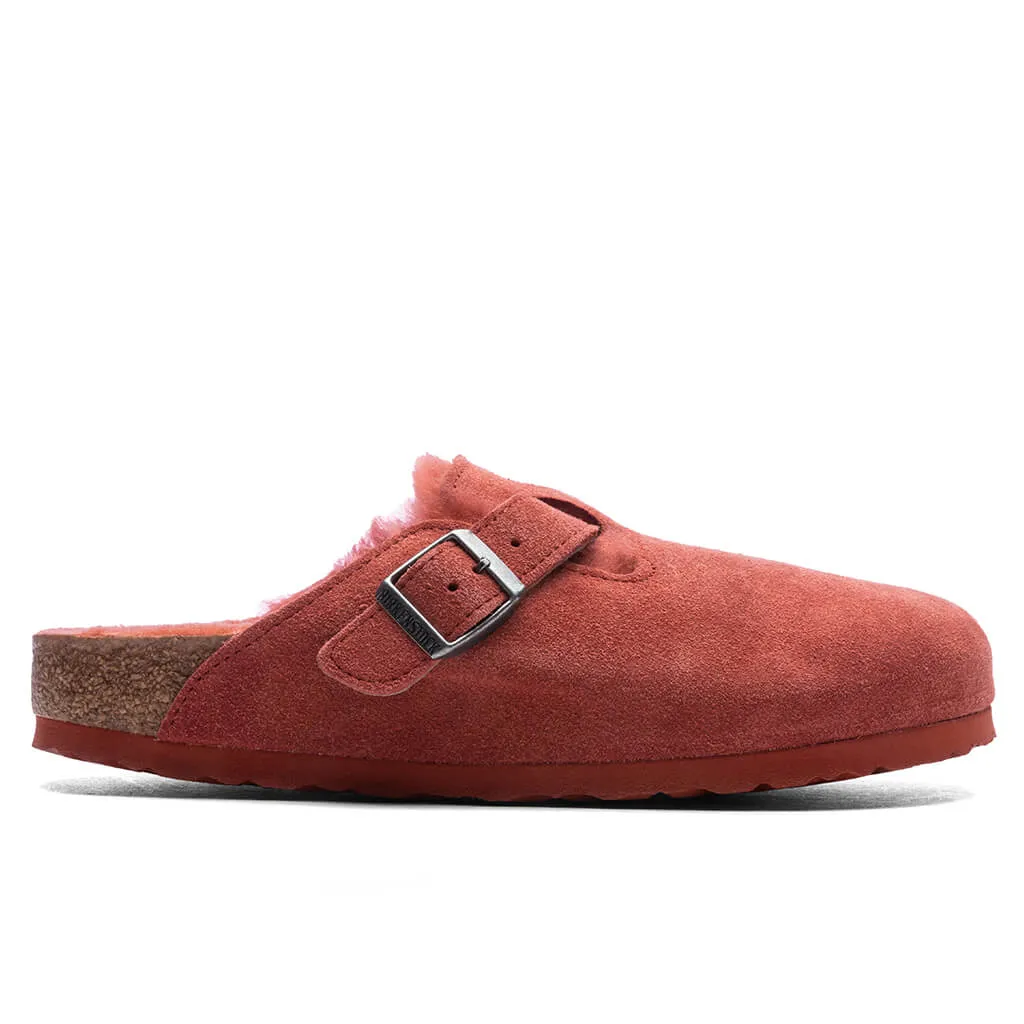 Women's Narrow Boston Suede - Sienna Red