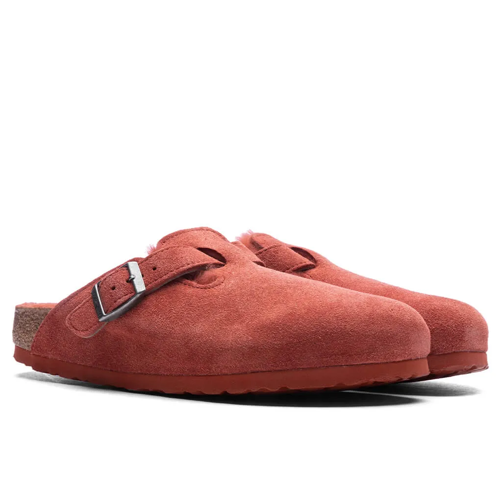 Women's Narrow Boston Suede - Sienna Red