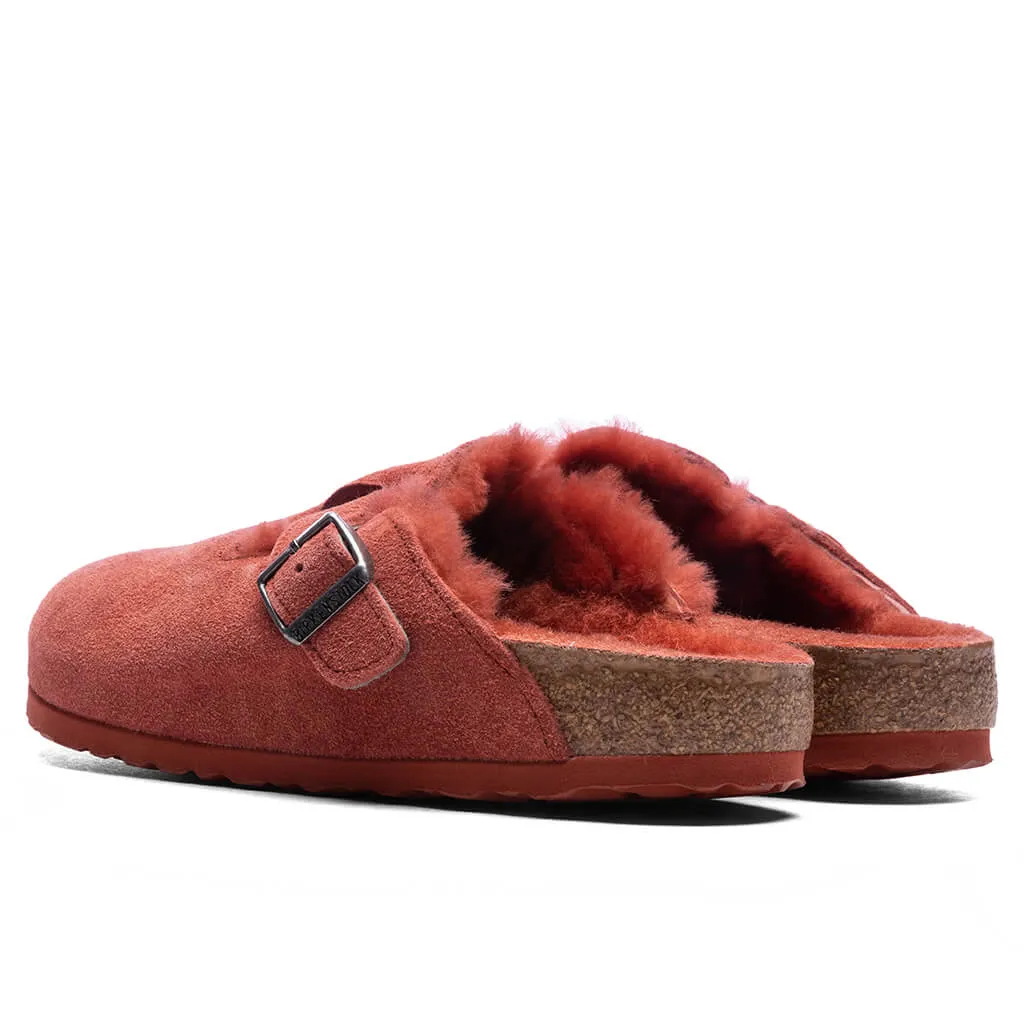 Women's Narrow Boston Suede - Sienna Red