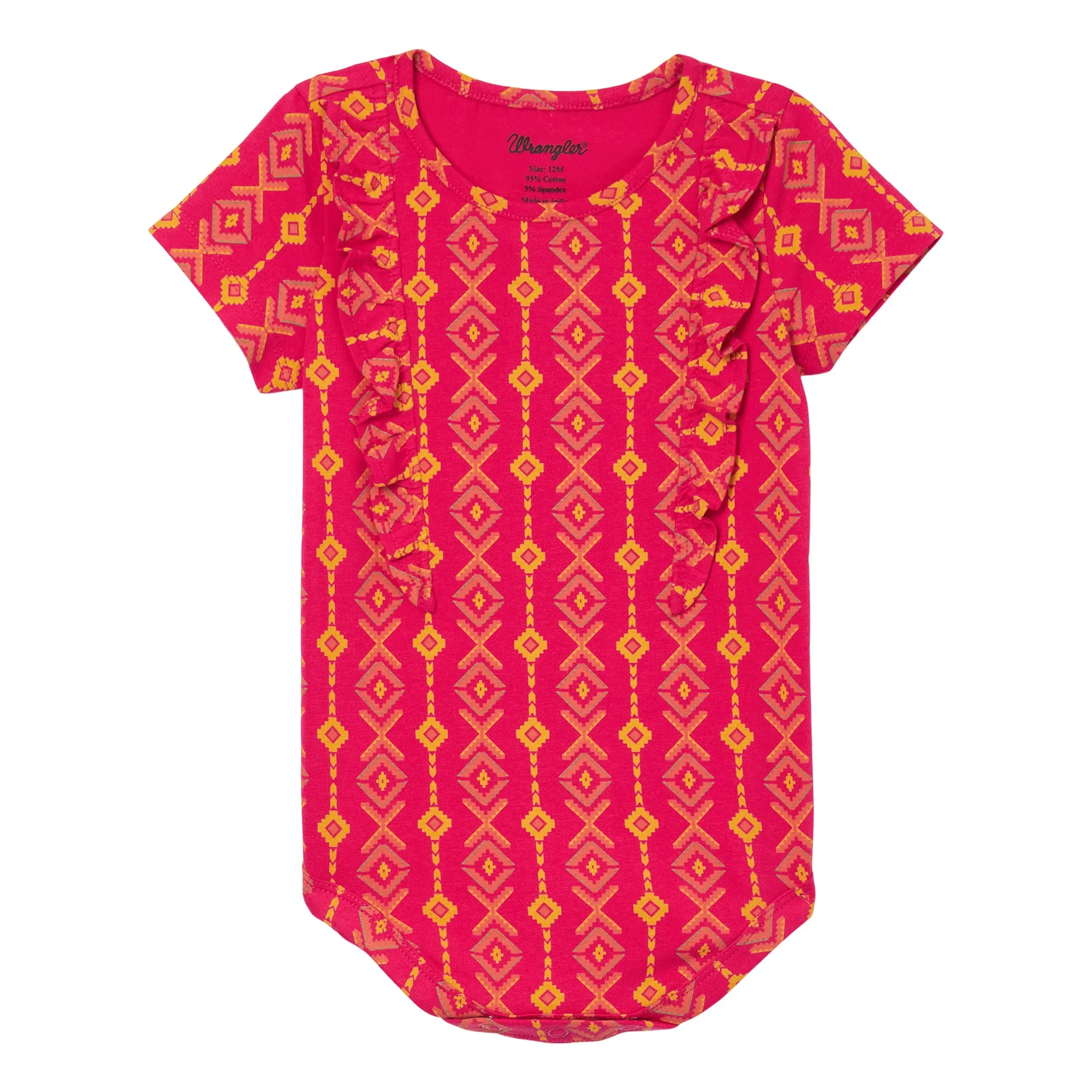 Wrangler Infant/Toddler Pink/Yellow Aztec Onesie