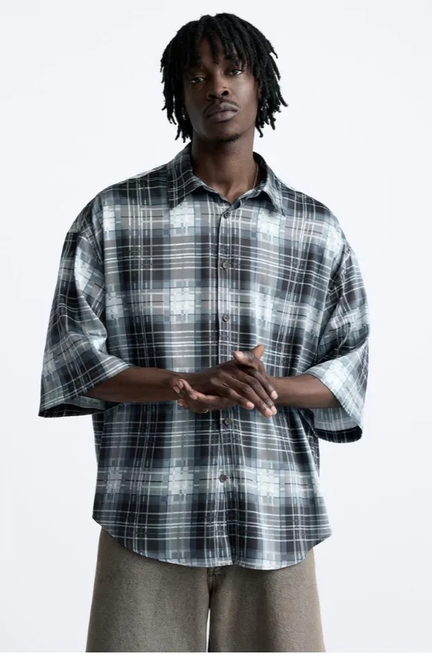 ZARA  |Other Plaid Patterns Short Sleeves Shirts