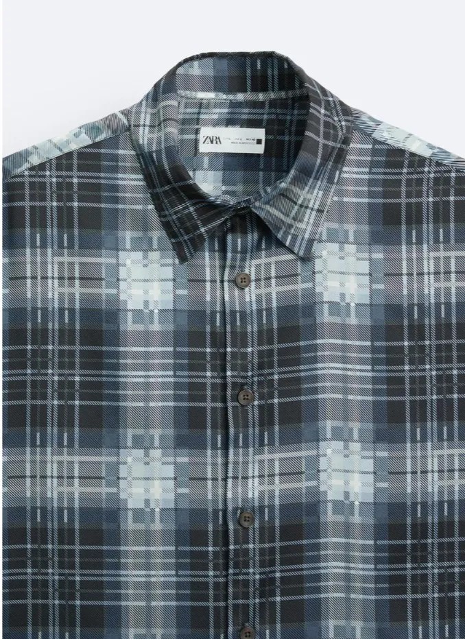 ZARA  |Other Plaid Patterns Short Sleeves Shirts